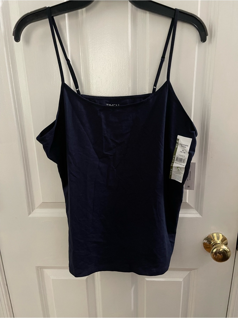 Time and Tru Navy Adjustable Spaghetti Strap Cami